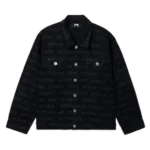 ALLOVER LOGO DENIM JACKET WASHED BLACK