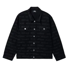 ALLOVER LOGO DENIM JACKET WASHED BLACK