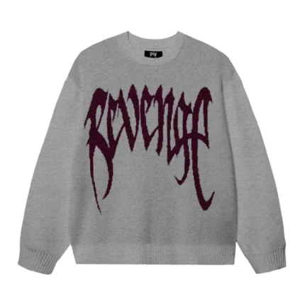 ARCH LOGO KNIT LIGHT GREY/BURGUNDY