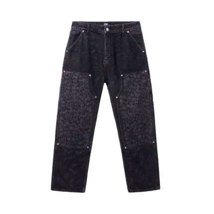 CATACOMBS CARPENTER DENIM PANTS WASHED BURGUNDY