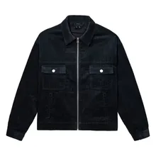 EMBROIDERED BLACK CORDUROY JACKET