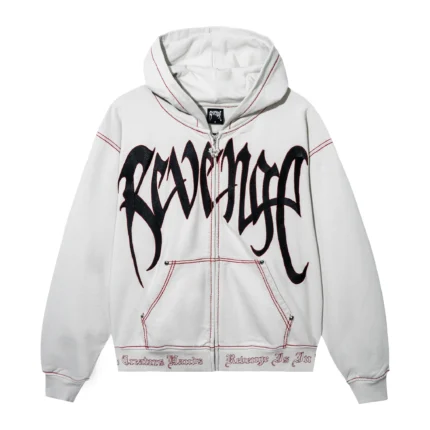 CONTRAST SKULL EMBROIDERED ZIP