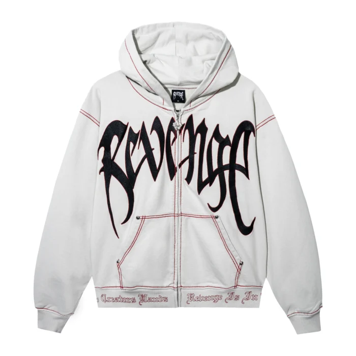 CONTRAST SKULL EMBROIDERED ZIP