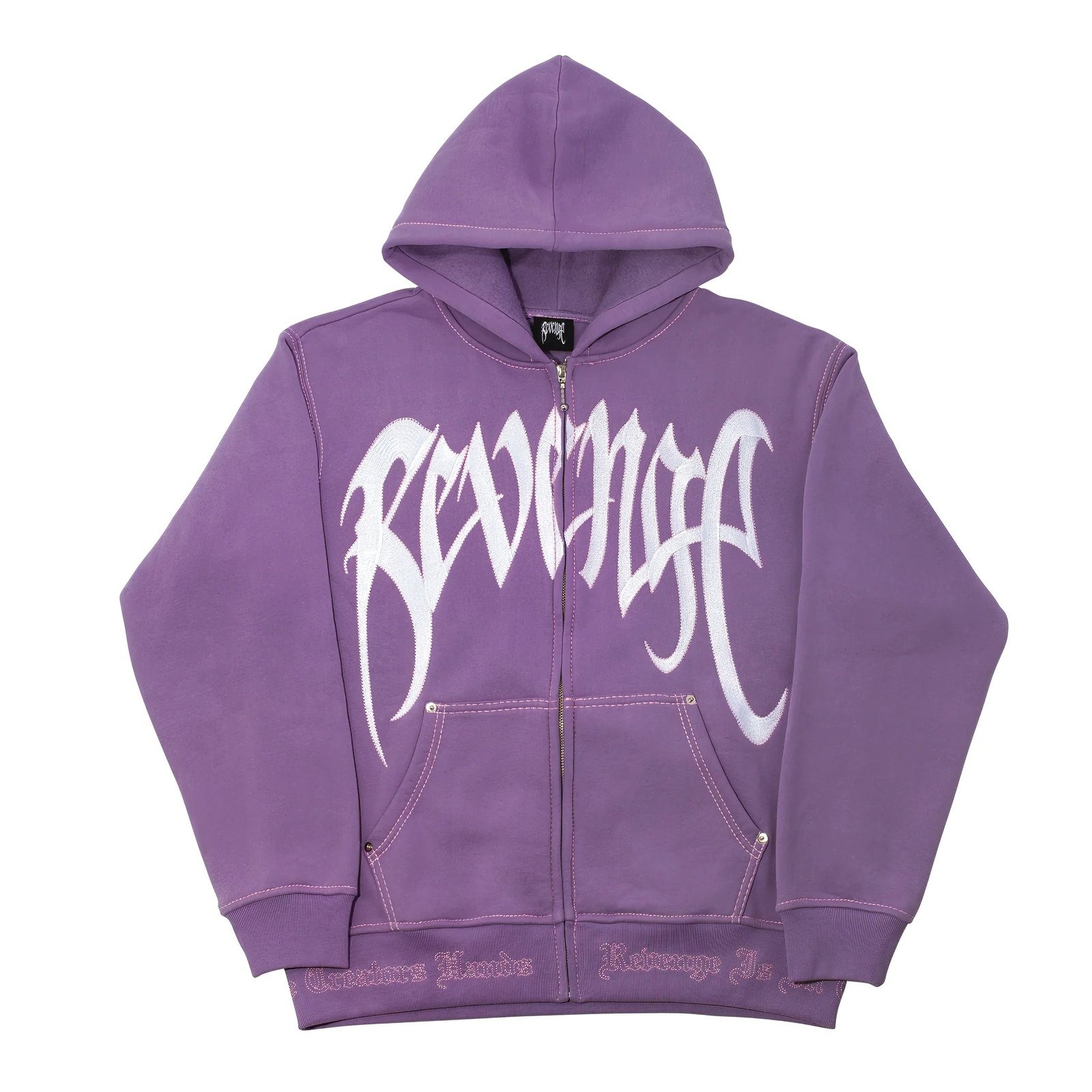 Revenge Contrast Embroidered Zip Revenge Contrast Embroidered Zip