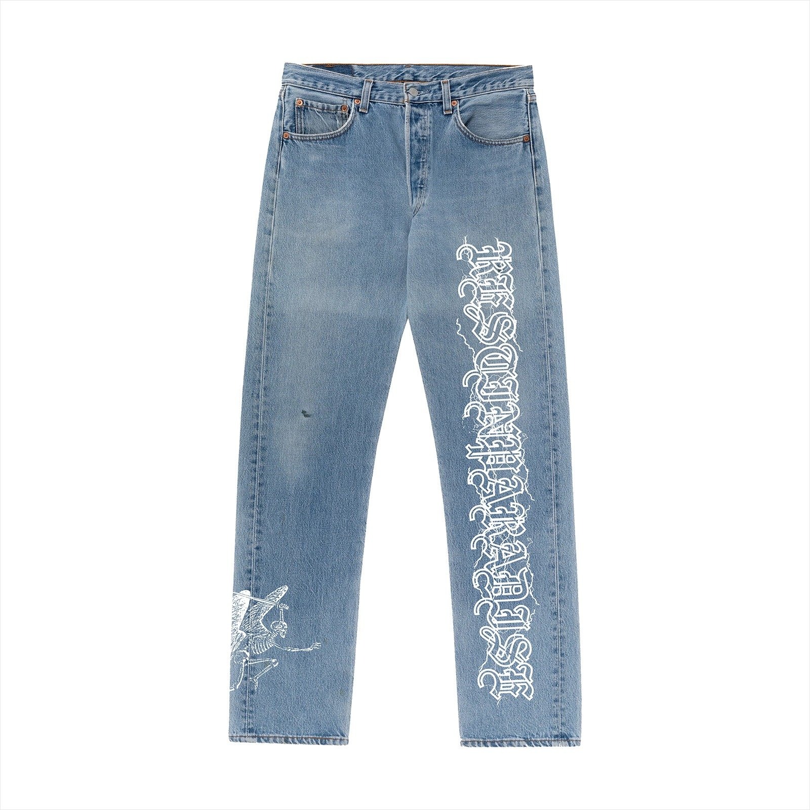 Revenge Skeleton Angel Denim Jeans Revenge Skeleton Angel Denim Jeans