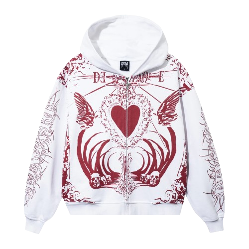 REVENGE SHRINE ZIP WHITE/MAROON REVENGE SHRINE ZIP WHITE/MAROON