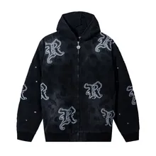 DISTRESSED R CARPENTER WORK JACKET WASHED BLACK