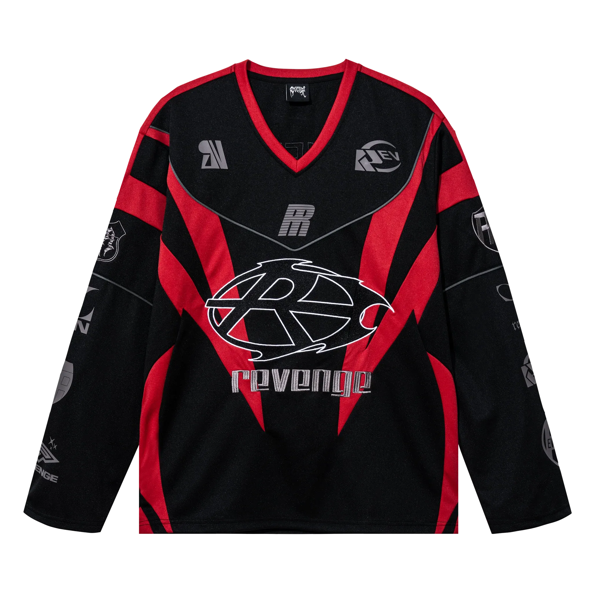 REVENGE RACER PATCH JERSEY BLACK RED REVENGE RACER PATCH JERSEY BLACK/RED