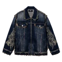 TRIBAL CROSS DENIM JACKET COPPER