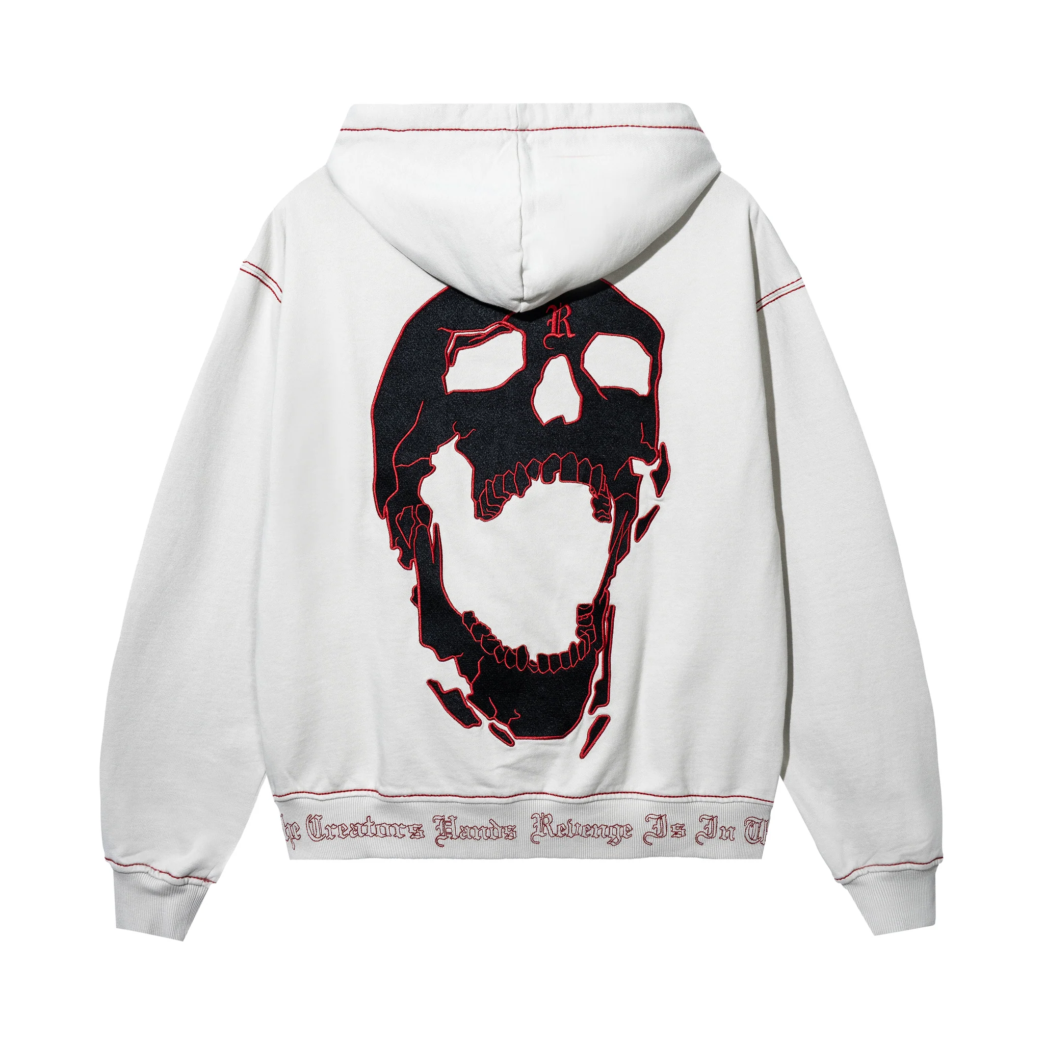 CONTRAST SKULL EMBROIDERED ZIP