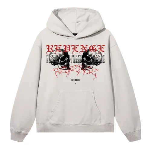 REVENGE STAPLE HOODIE CEMENT